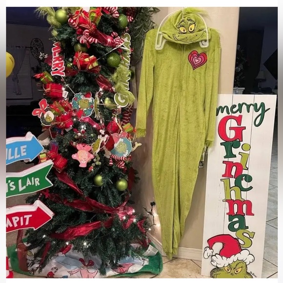 Dr Seuss The Grinch Women’s Union Suit Onesie Pajamas Size M - Picture 5 of 12